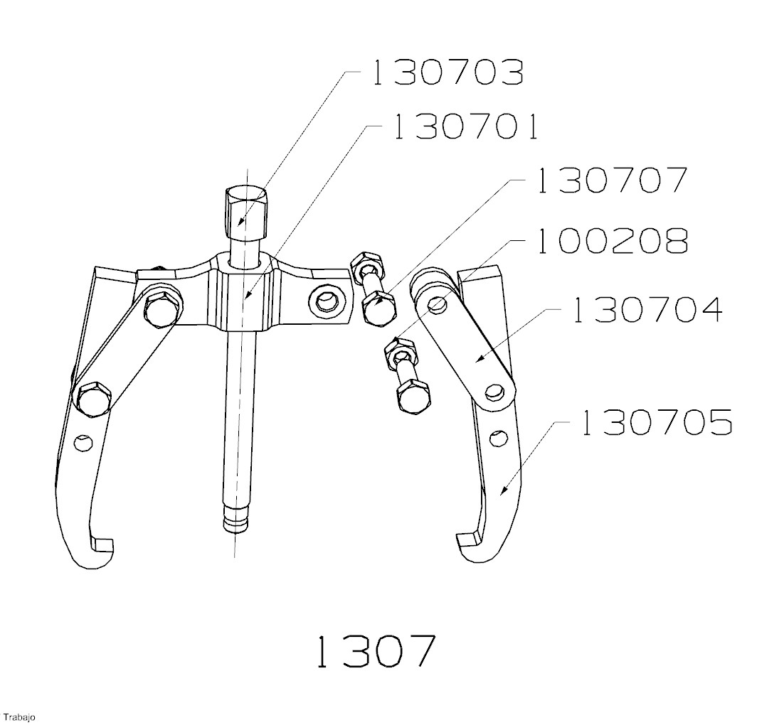 EXTRACTOR FORZA SERIE 1300 MECÁNICO DE 2 PATAS